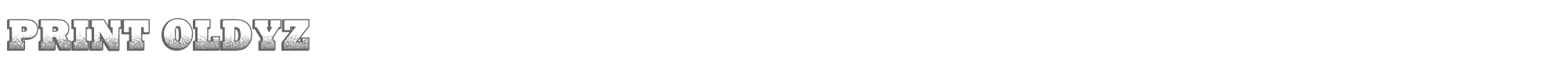 Sample characters Print Oldyz Font